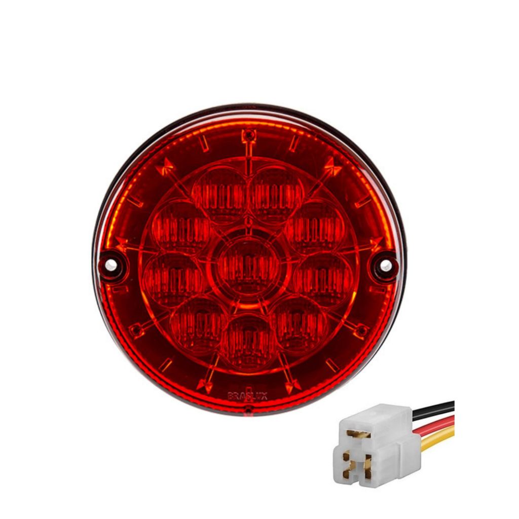 Kit Lanterna Traseira Onibus Caio Apache Caminhao Carreta Randon  125MM Led 24Vts