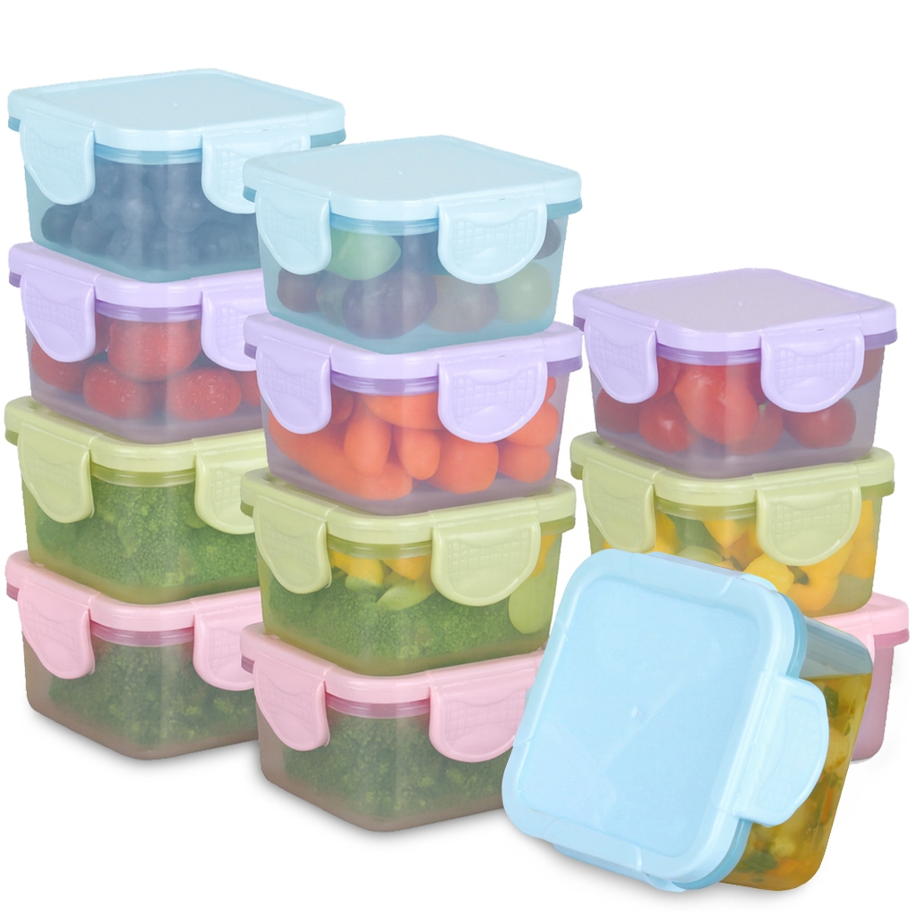 Kit 12 Potes Para Congelar Papinha Tampa Hermética Porta Leite Em Pó Introdução Alimentar Bebê em Oferta na Shopee