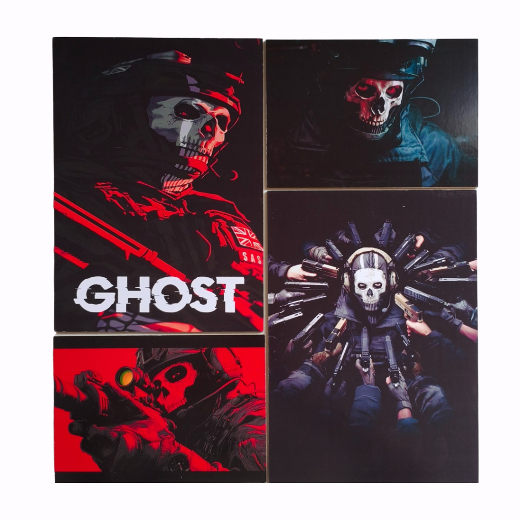 Quadro/Pôster Decorativo - Ghost -  Call of Duty - Mosaico 4 Peças