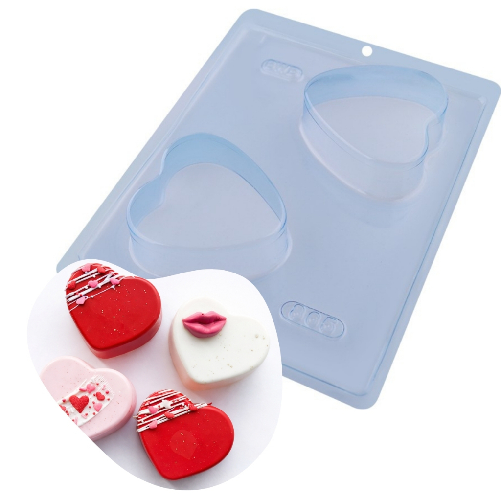 Forma Especial Pão de Mel Coração Grande 140g 2 Cavides Código: 865 | BWB Chocolate Profissional