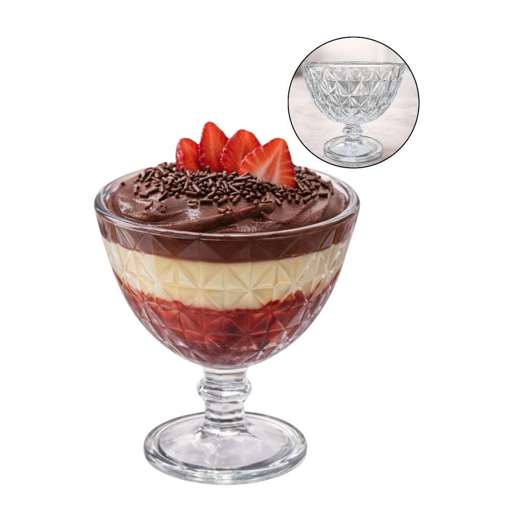 Jogo Taças Sobremesa Topázio 300ml C/06unid. Vidro Luxo Elegante