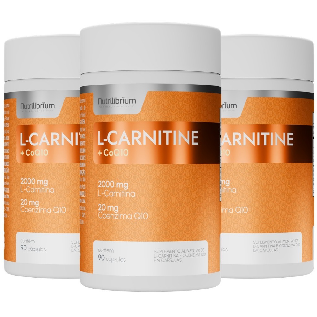 Kit 3x L Carnitina 2000mg C/ Coenzima Q10 Coq10 20mg 3 Mêses Nutrilibrium em Oferta na Shopee