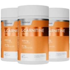 Kit 3x L Carnitina 2000mg C/ Coenzima Q10 Coq10 20mg 3 Mêses Nutrilibrium
