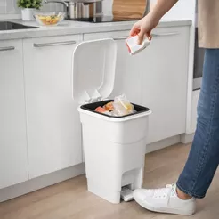 Lixeira Pedal e Tampa 12 Litros Cozinha Banheiro Escritório Cesto de Lixo Plástico