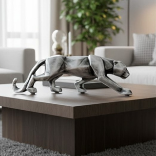 Pantera Geométrica Envelhecido Prata, Decoração elegante Luxo Sala Escritório (envio imediato) em Oferta na Shopee