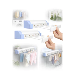 Kit 2 Varal Automático Rotoflex Branco 5 Cordas Retrátil