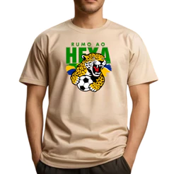 Camiseta Rumo ao Hexa Estilo Casual Unissex Futebol Torcida Fitness Copa 2026 Brasil
