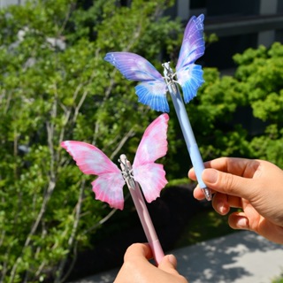Nova borboleta de metal fácil de apagar imprensa caneta neutra bonito desenho animado novo produto estudante escrevendo em Oferta na Shopee