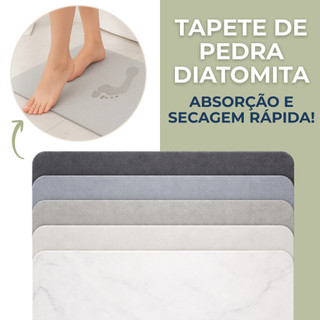 Tapete de Pedra Diatomita Para Banheiro Secagem Rápida 60cm x 39cm Diversas Cores