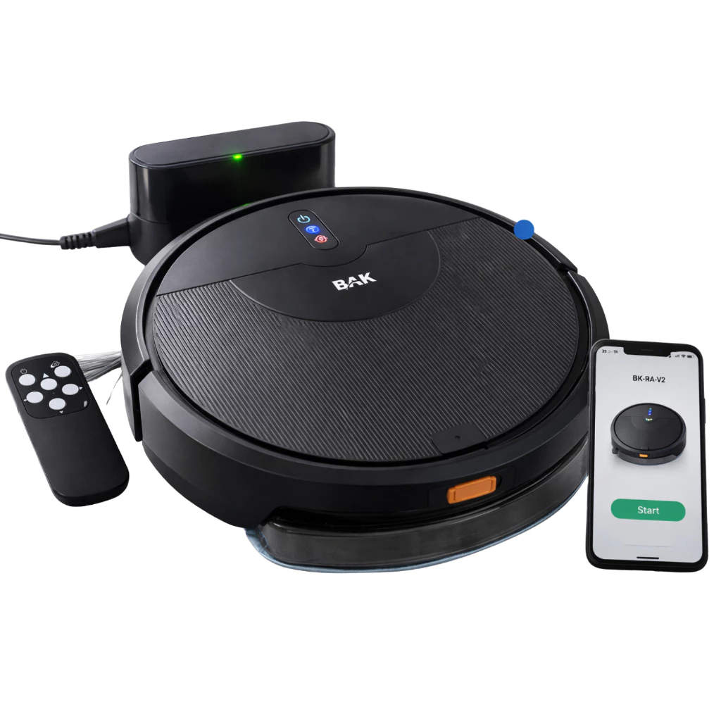 Robô Aspirador Inteligente BAK 3 em 1 Varre Aspira e Passa Pano Wi-Fi Bivolt