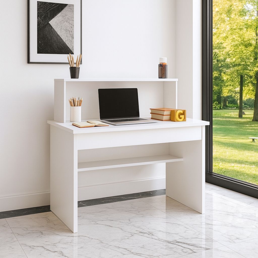 Mesa Escrivaninha Multiuso para Computador e Notebook – Branco ou Preto