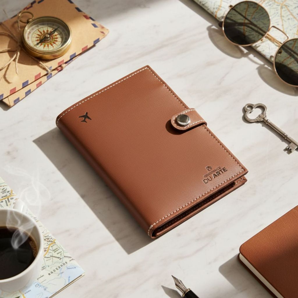Imagem Porta Passaporte Personalizado Couro Sintético Carteira Porta Documentos Personalizado Cartão Viagem