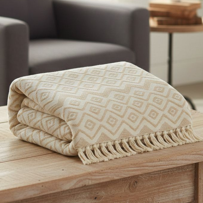Manta Para Sofá Gigante Crochê 2,70 x 2,55 M Decorativa Protetora Casal  De Luxo Envio Imediato