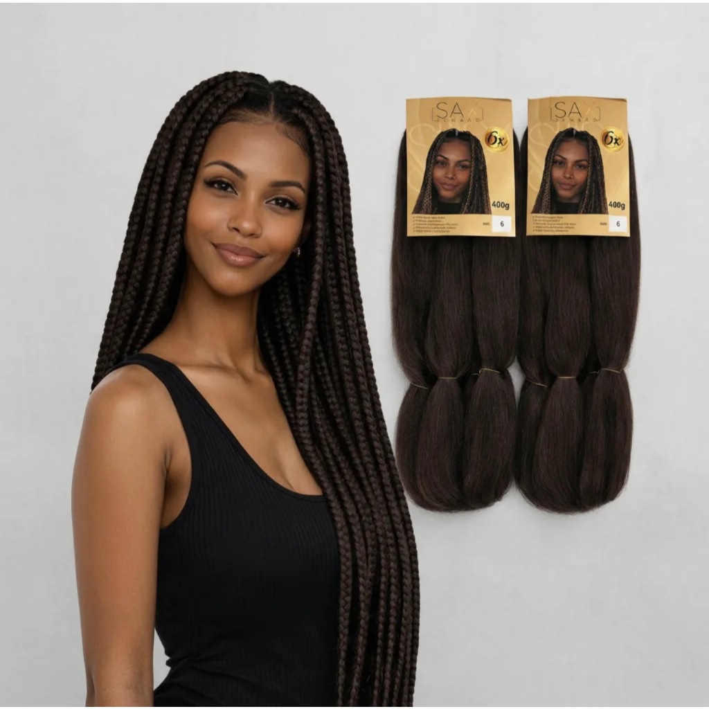 Kit 2 Pacotes Cabelo Jumbo Sax Trança 400g Sintético 6x Mechas 126cm em Oferta na Shopee