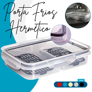 Porta Frios Pote Hermético 1 Litro Com Tampa e Escorredor em Oferta na Shopee