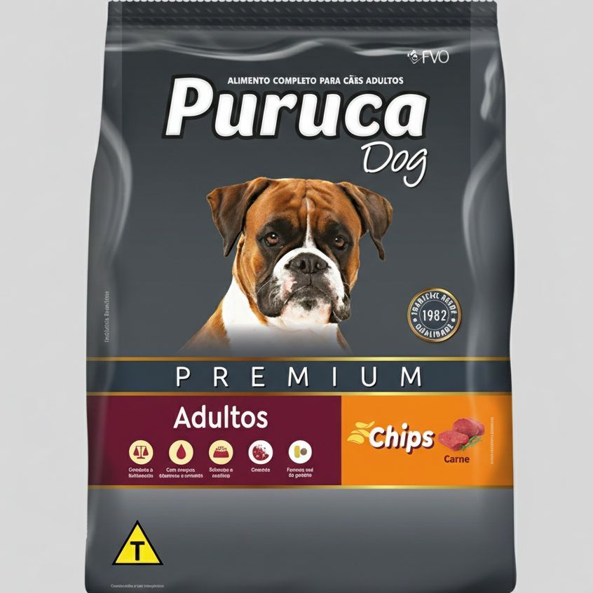 PURUCA DOG PREMIUM ADULTOS CHIPS E CARNE 15kg