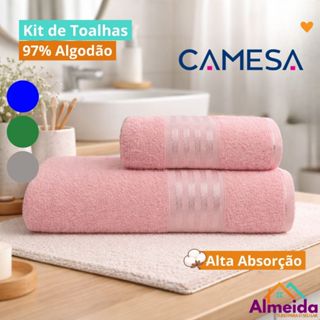 Kit de Toalhas de Banho e Rosto Gramatura 265g/m Qualidade Camesa em Oferta na Shopee