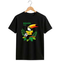 Camiseta 2026 Tucano Unissex Futebol Torcida Casual Confortável Camisa Brasil