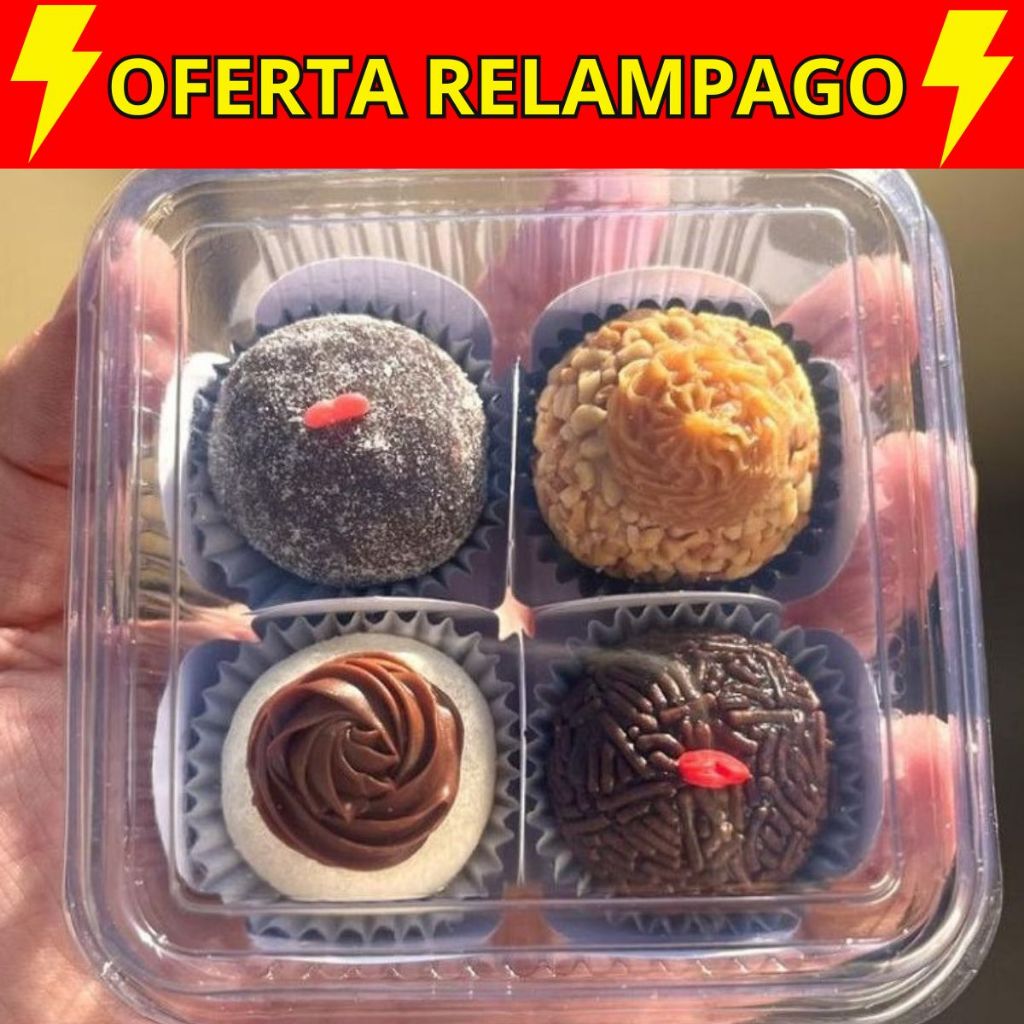Potes Quadrado Embalagem Para Bolo Doce Brigadeiro Sobremesas em Oferta na Shopee