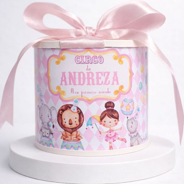 kit tubbolatas personalizadas CIRCO ROSA.lembrancinha maternidade/aniversario/ lembrancinha festa