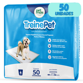 tapete higiênico para cães 50 Unidades Treine Pet 55x60cm com Gel Super Absorvente - Petmais em Oferta na Shopee