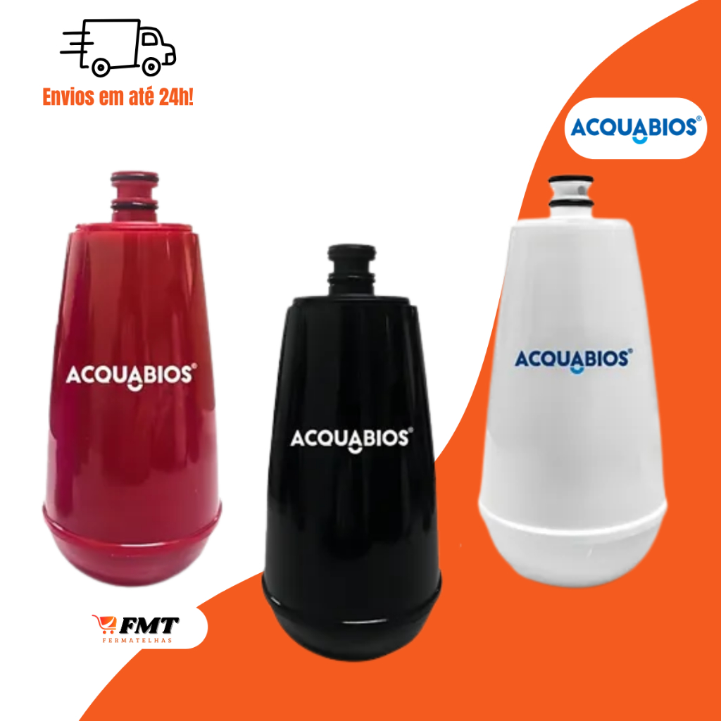 Refil Para Torneira Filtro Bica Móvel E05 Cor Preto Vermelho Branco Acquabios em Oferta na Shopee