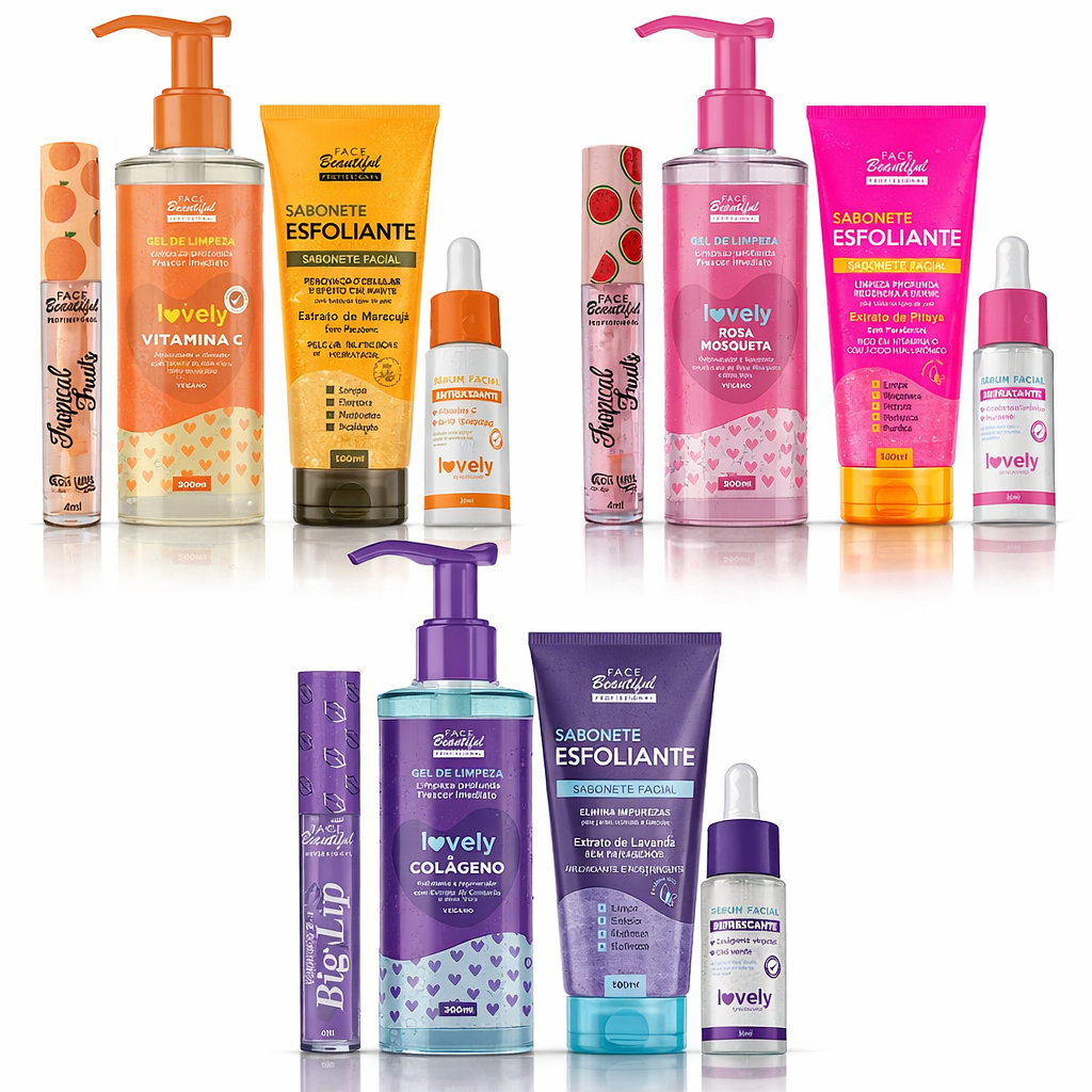 Kit Facial Hidratante Lovely – Limpeza Profunda + Glow