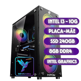 PC Gamer 2ª/10ª Geração | SSD 240GB | 8GB RAM | Gabinete 4 Fans RGB | USB 3.0 Porta HDMI Desktop Computador em Promoção