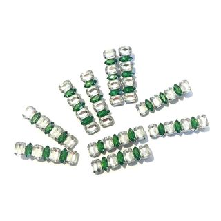 KIT 10 UNIDADES (5 PARES) PRESILHA DE CABELO PEDRARIA BICO DE PATO GRAMPO DE CABELO / ATACADO / REVENDA QN CRISTAL VERDE