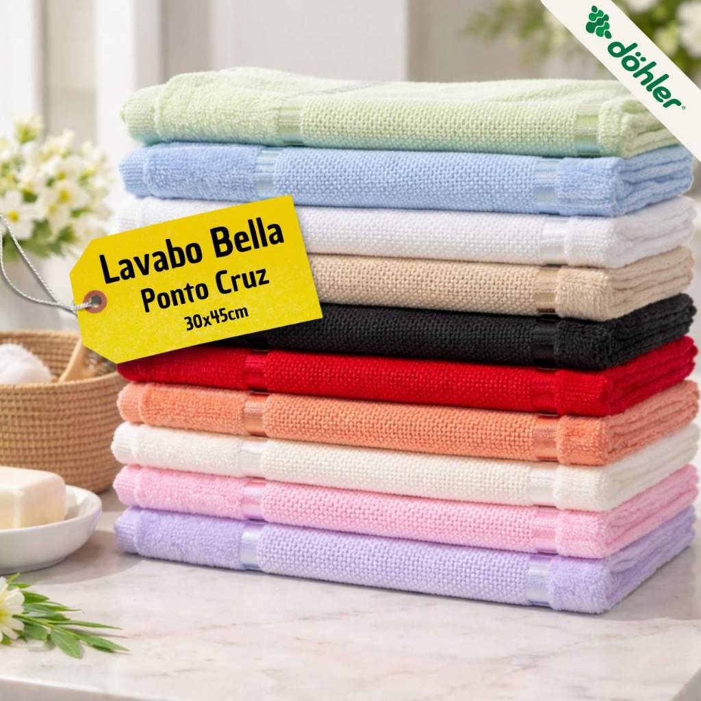 Kit 12/15/18/24 Toalhas Lavabo Bella Dohler 30x45 Etamine P/ Bordar Ponto Cruz em Oferta na Shopee