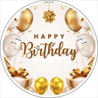 Capa de Painel Redondo 50cm – Tema Happy Birthday com Elástico em Oferta na Shopee