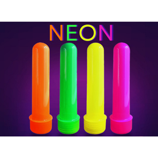 10 Tubete Neon Divertidamente C/ Tampa  brilha na luz Negra 13cm em Oferta na Shopee