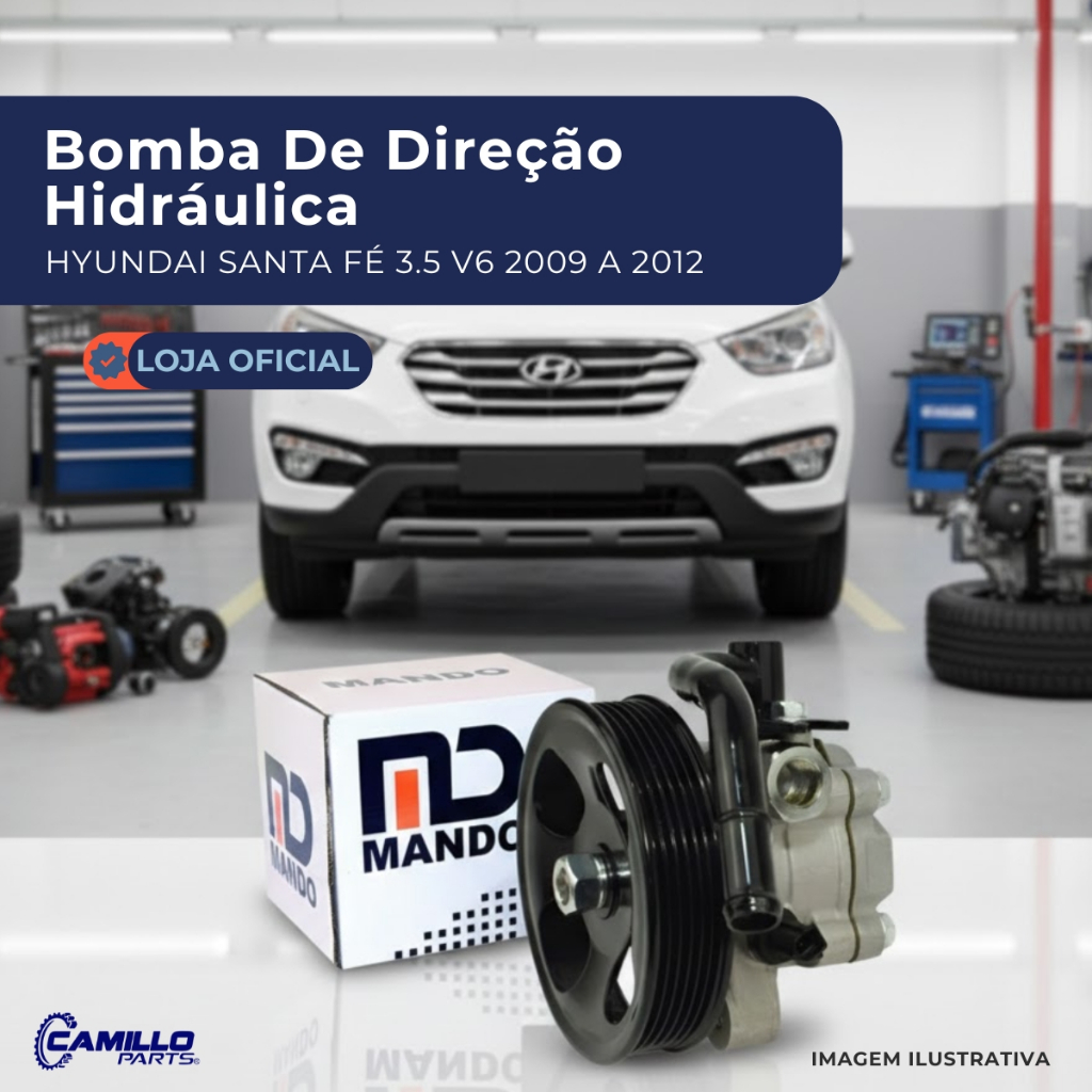 Bomba Direcao Hidraulica Mando Hyundai Santa Fe 35 V6 2009 2012 Kia Sorento Alta Performance em Oferta na Shopee