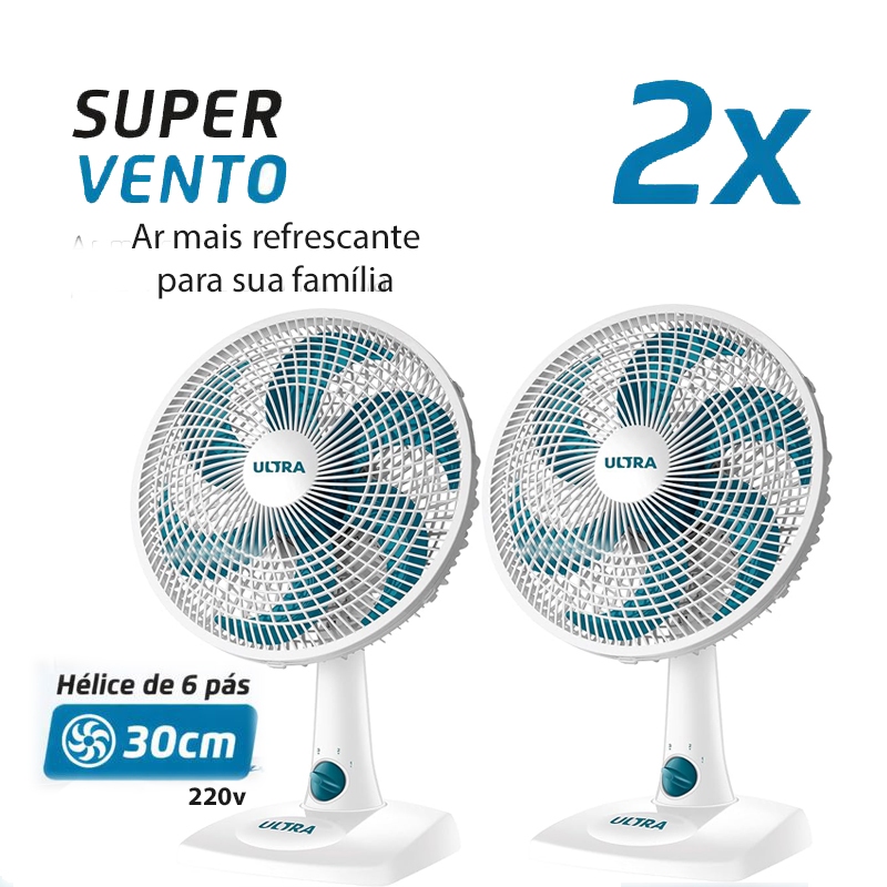 VENTILADOR MONDIAL ULTRA 30CM 6 HÉLICES MODELO V-30B-6P 220V BRANCO