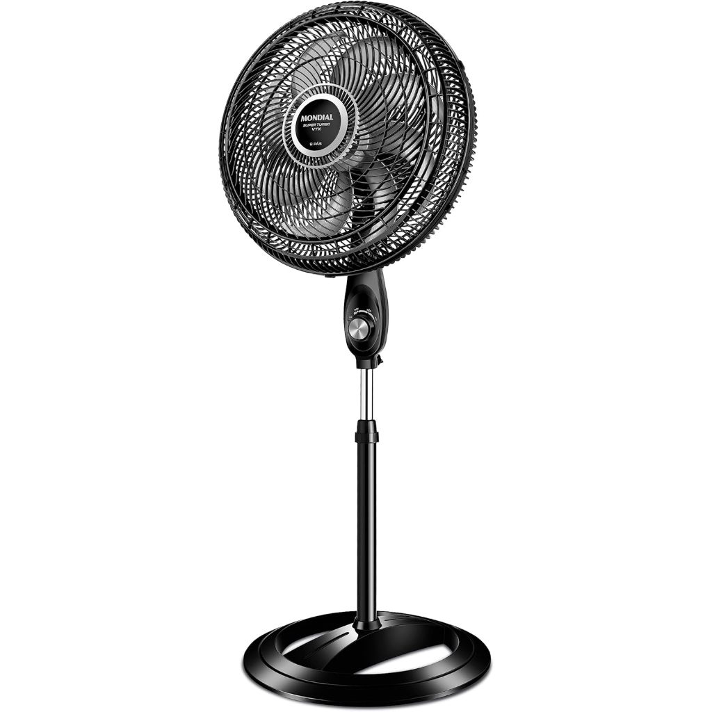 MONDIAL Ventilador Coluna, Turbo 8 Pás - 40cm, 220V, Preto/Prata, 140W - VTX-40C-8P