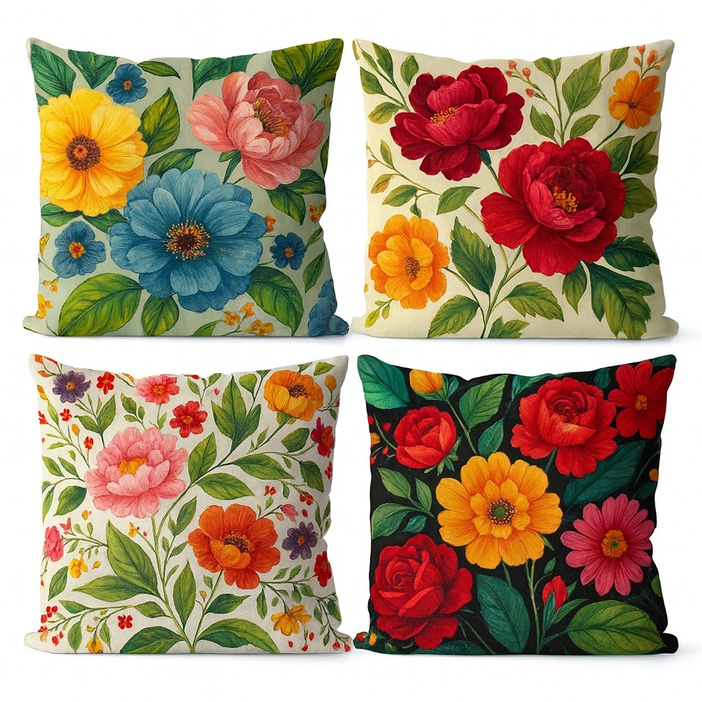 Kit 4 Capas de Estampas Almofadas Queima De Estoque Sortidas