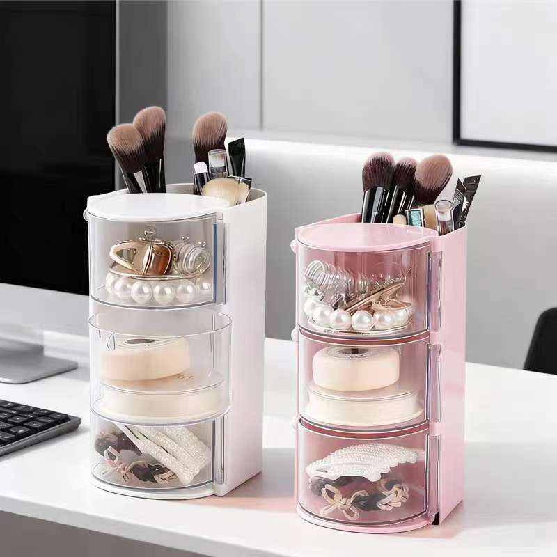 Organizador de Maquiagem Multiuso com Gavetas | Porta Pincéis e Cosméticos | Design Moderno
