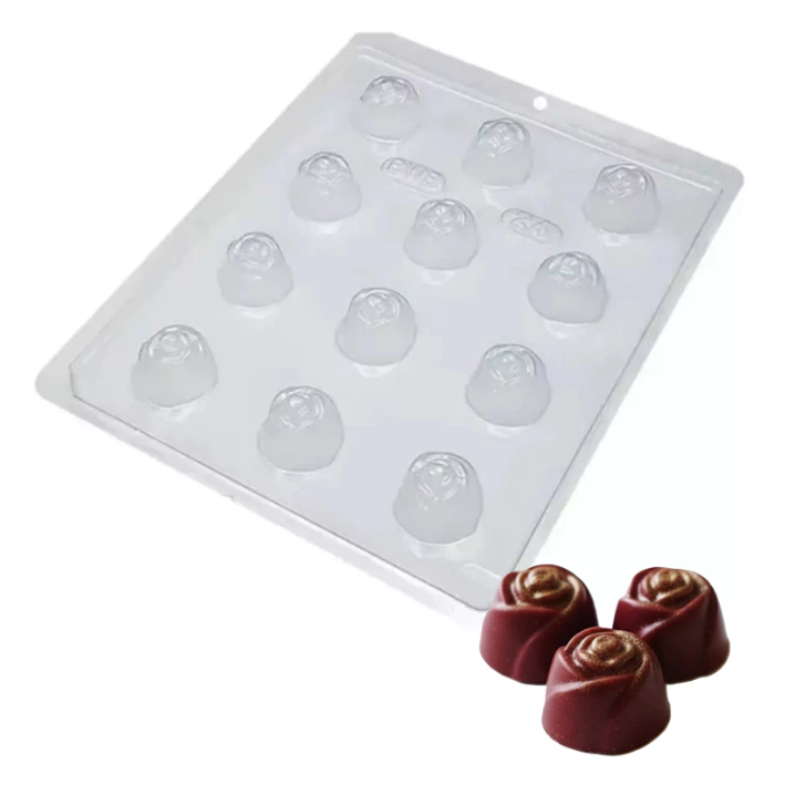 Forma Simples Bombom Rosa 12g em Acetato Cód 24 BWB - Para Bombom e Doces de Chocolate
