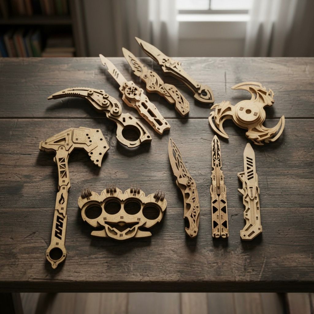 Quebra-Cabeça 3D em MDF - Karambit Montagem Decorativa e Desafio Intelectual VENTO2