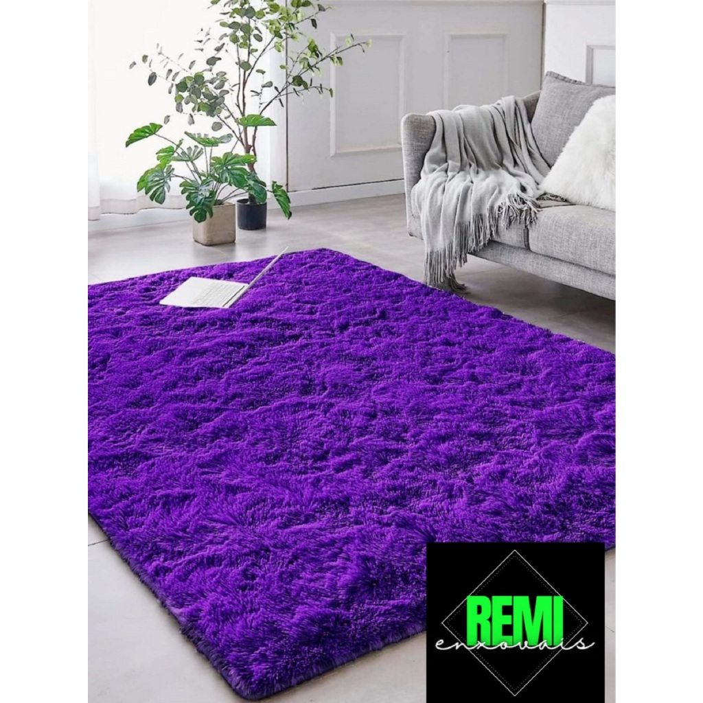 Tapete Peludo, Felpudo De Sala Ou Quarto Luxo 1x1,40 em Oferta na Shopee