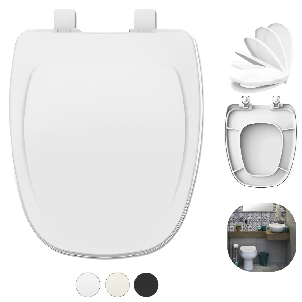 Assento Tampa Vaso Monte Carlo para Deca Soft Close Branco 1.6gpf 6.0lpf