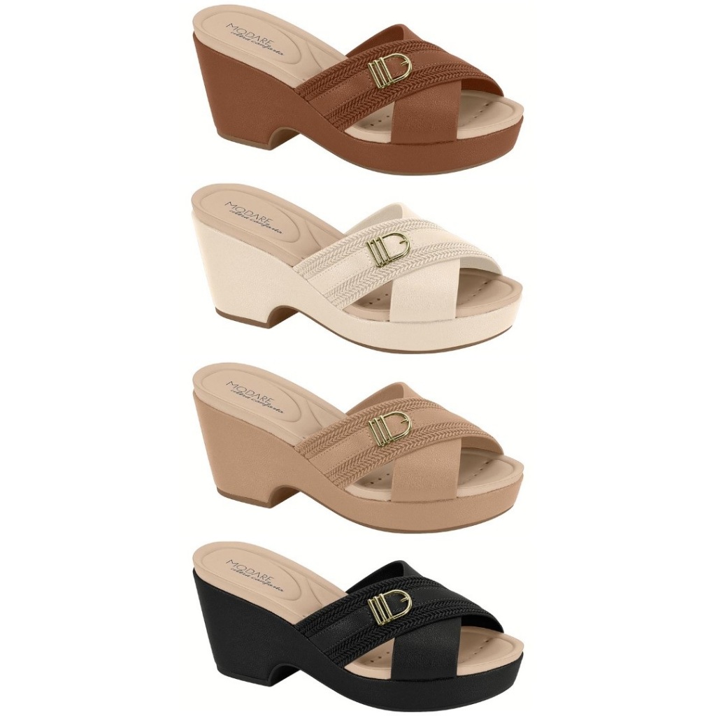 Tamanco Feminino Modare Ultraconforto Anabela Salto Meia Pata 7137.147 em Oferta na Shopee