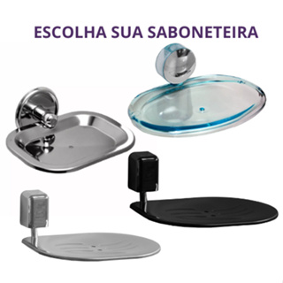Saboneteira de Parede Banheiro Inox / ABS Steel Design Città Twister Chroma em Oferta na Shopee