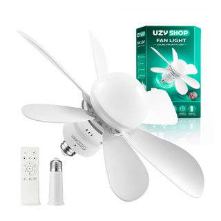 Ventilador de Teto Potente Bivolt Lâmpada LED 60W Soquete com Controle Remoto em Oferta na Shopee