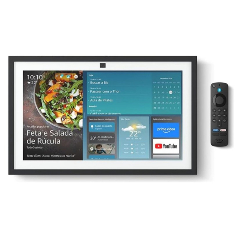 Novo Echo Show 15 Full HD 15,6 Polegadas com Fire TV e Tecnologia Zigbee