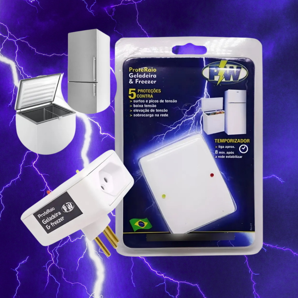 Protetor De Geladeira e Freezer Quedas De Energia contra Raios e Surtos Temporizador em Oferta na Shopee