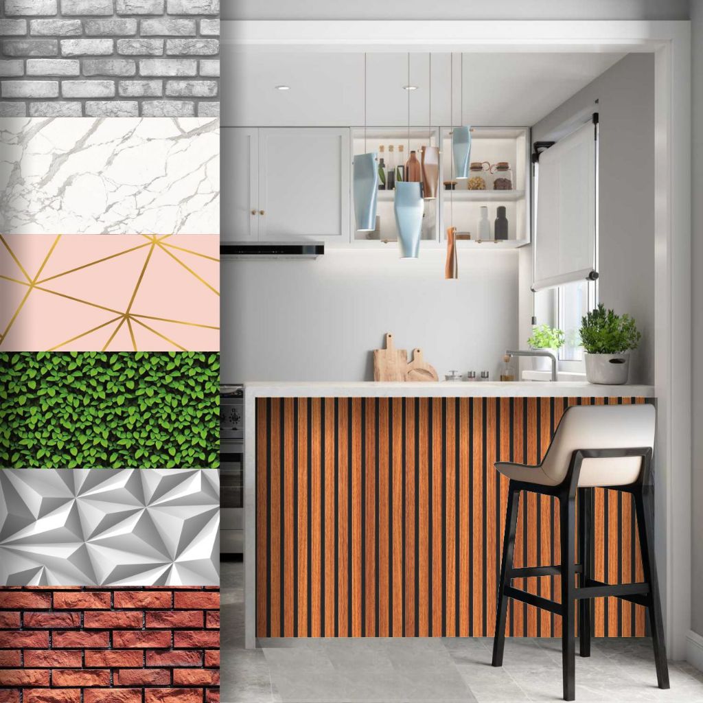 Papel De Parede Para Balcão Cozinha Americana Churrasqueira Ilha em Oferta na Shopee