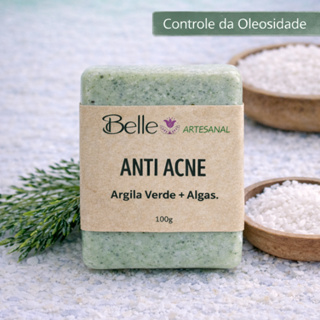 Sabonete Anti Acne Facial Para Espinhas e Cravos | Argila Verde + Algas Pele Oleosa em Oferta na Shopee