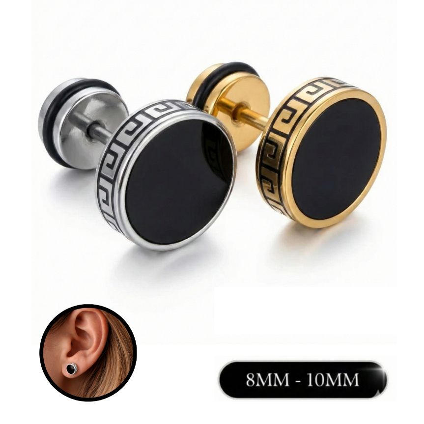 Brinco de Aço Inoxidável Antialérgico Unissex Zircônia Redondo 8mm - 10mm Ouro e Prata Polido Luxo em Oferta na Shopee