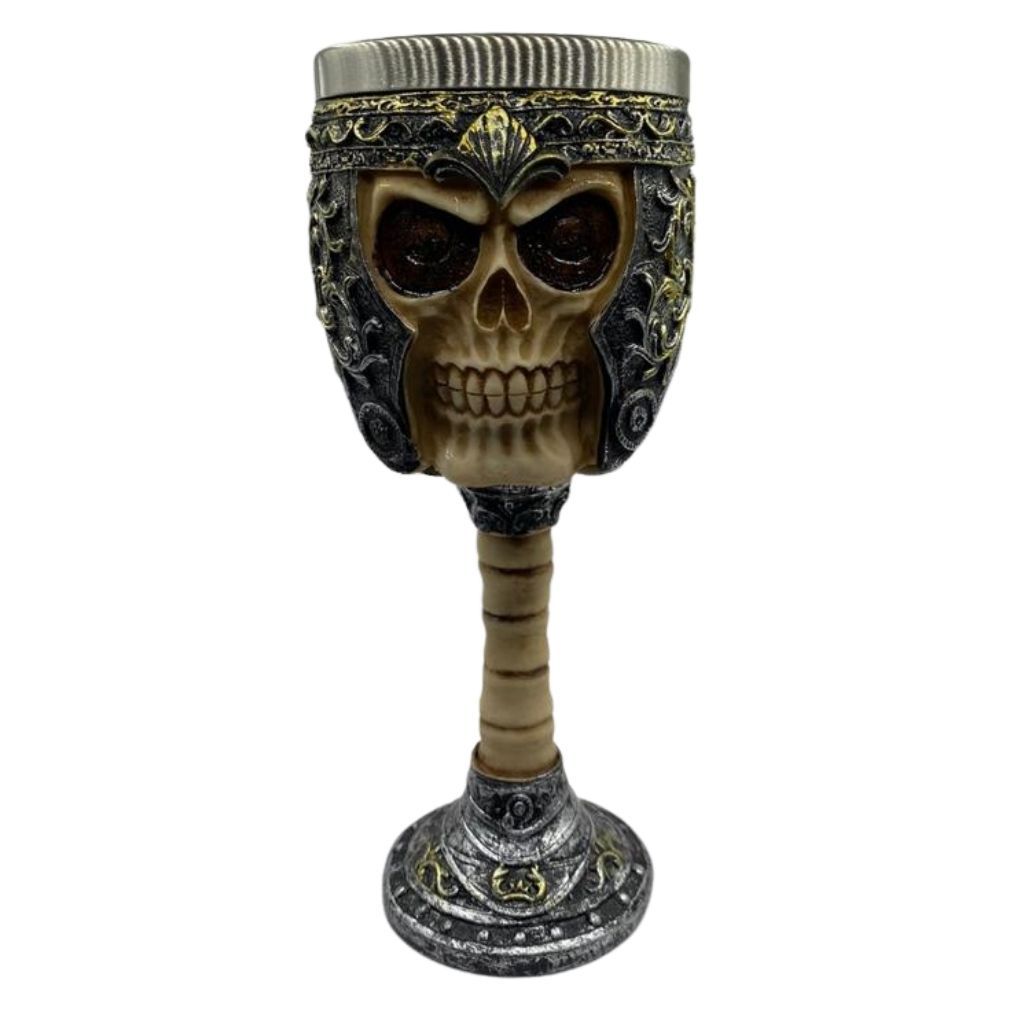 Cálice Taça Copo 3d Caveira Medieval Vikings Vinho Relevo